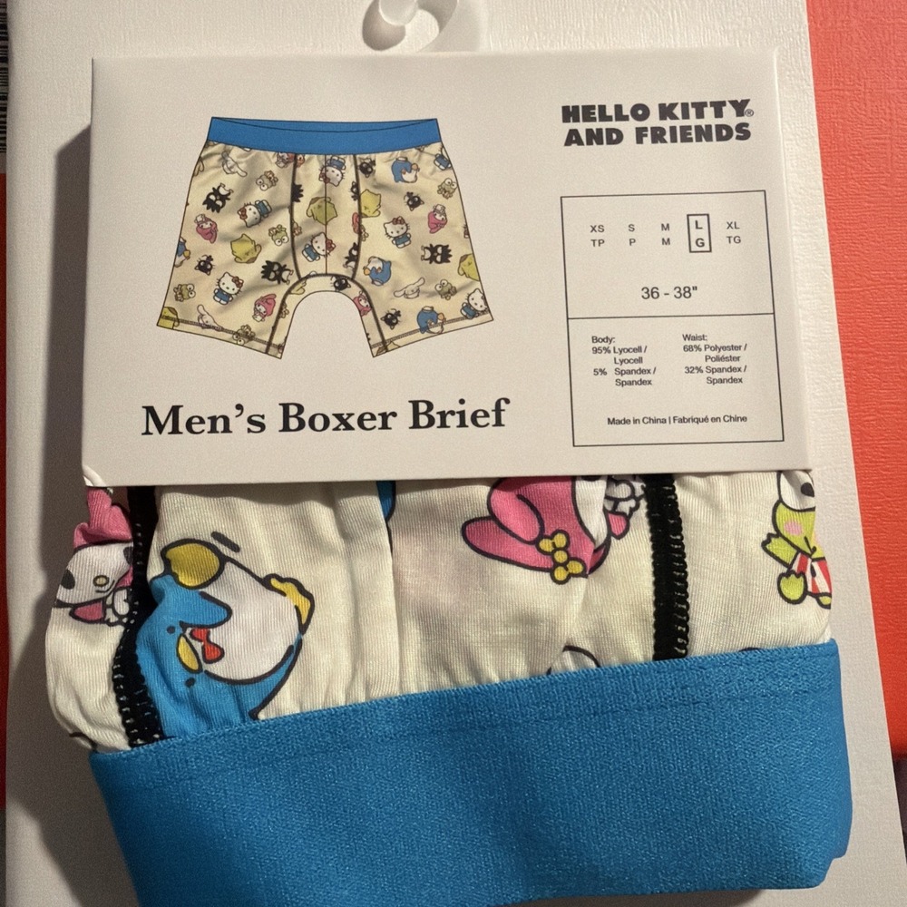 NWT Hello Kitty And Friens Men's Boxer Brief Size Large 36-38